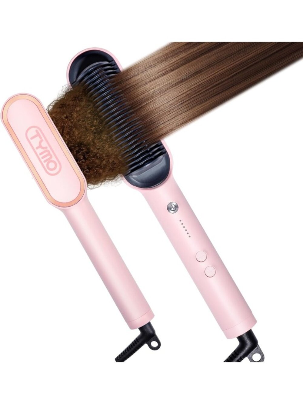 2-in-1 Hair Straightening Brush & Hot Comb, Fast Heat, Sleek & Smooth Finish